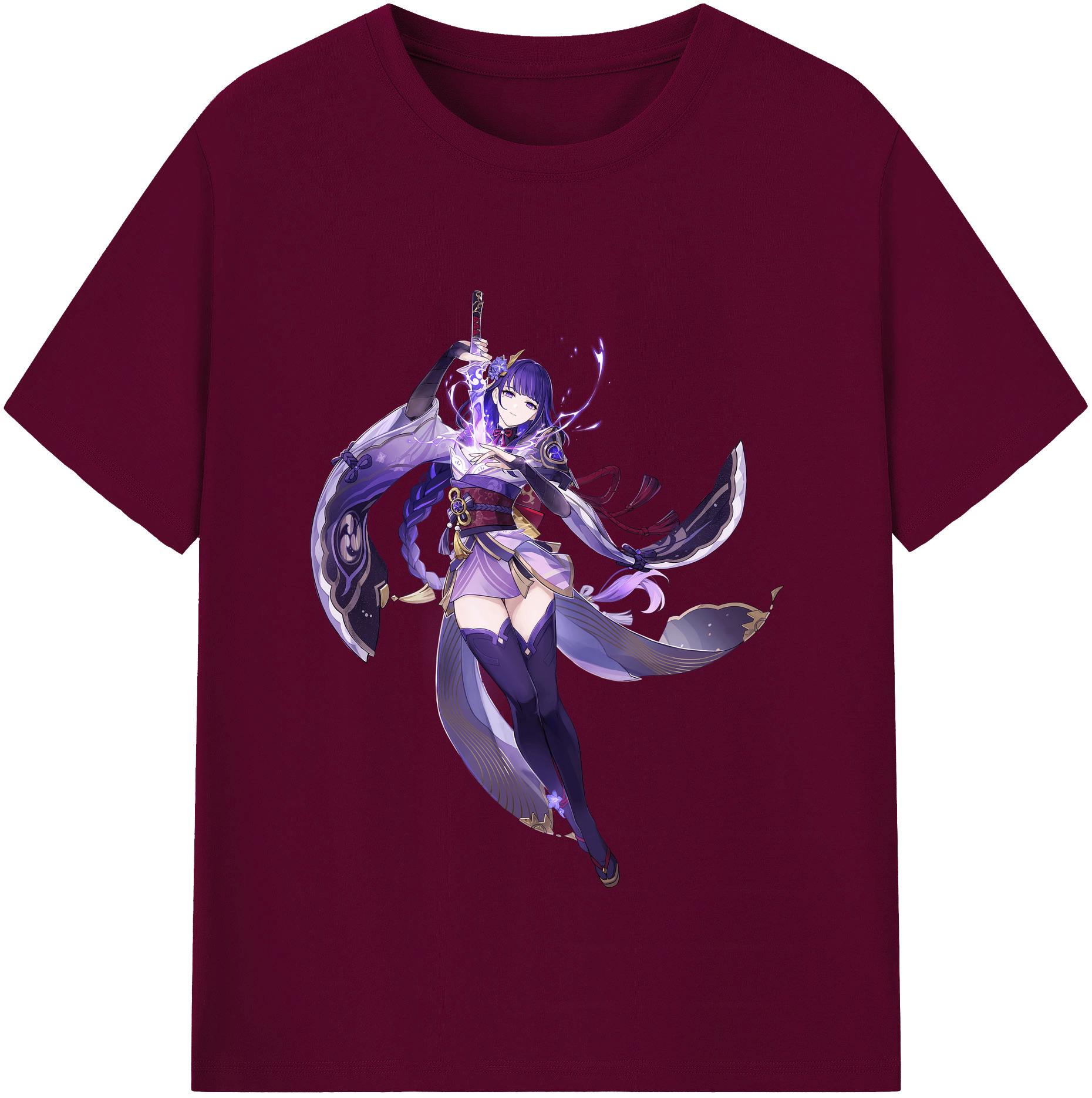 げんし神 雷電将軍 らいでんしょうぐん genshin Raiden Shogun レディースカジュアルプリントTシャツ（綿100％）